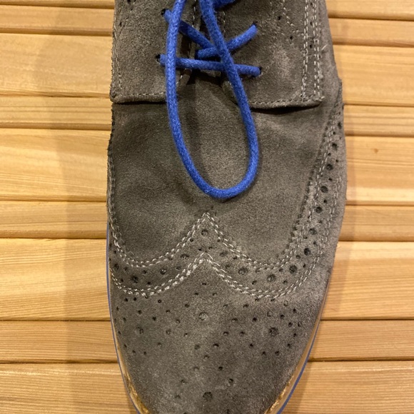 Stafford Leather Suede Grey Oxfords - Picture 2 of 3